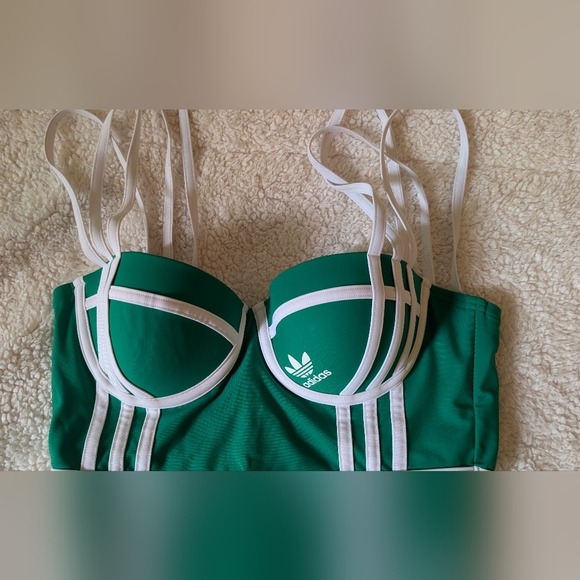 Adidas Green and White Women's Swim Set - Picture 5 of 6